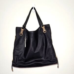 Vince Camuto Purse Convertible Bag Elegant Black Tote Bag Polyester Leather